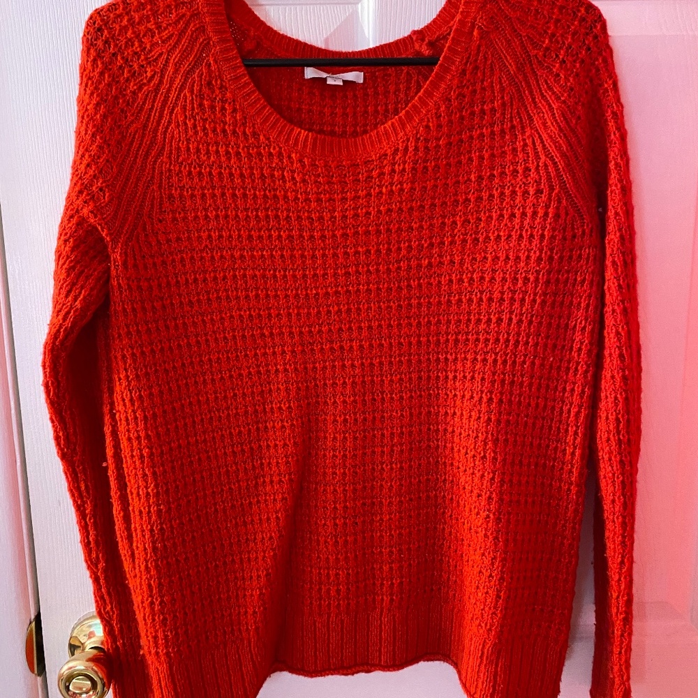 Women's Orange Pullover Sweater - Size Small